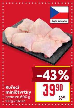 Kuřecí miničtvrtky cena za 600 g 