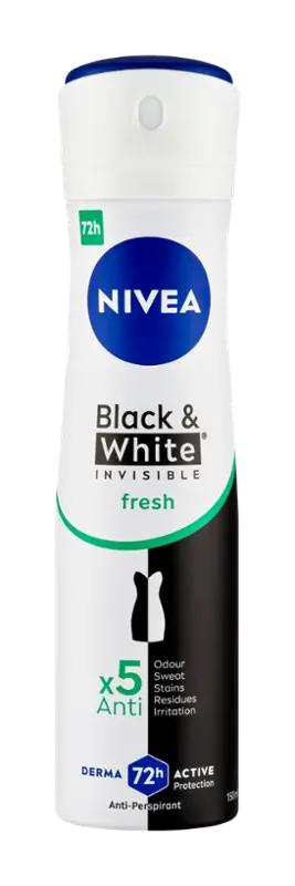 NIVEA Antiperspirant sprej pro ženy Black & White Invisible Fresh, 150 ml