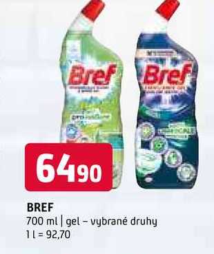 Bref Power Aktiv WC čistič 700ml, vybrané druhy