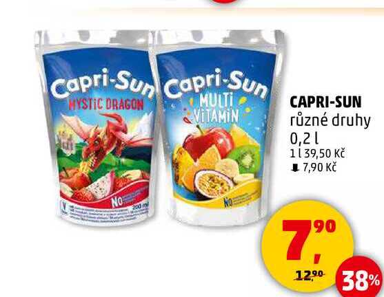 Capri-Sun různé druhy, 0,2 l