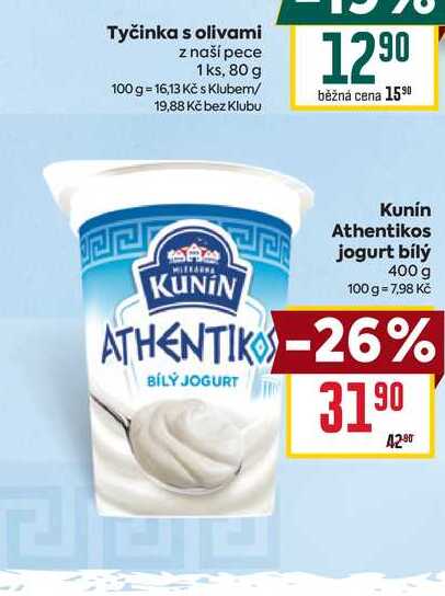 Kunín Athentikos jogurt bílý 400 g 