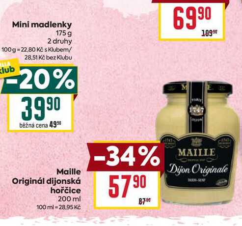 Maille Originál dijonská hořčice 200 ml