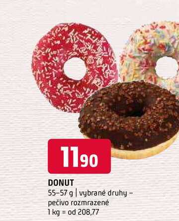 Donut 55-57 g vybrané druhy pečivo rozmrazené