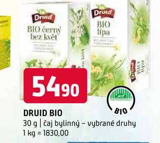 Druid bio 30 g čaj bylinný vybrané druhy 