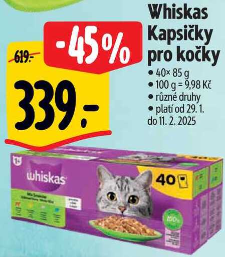 Whiskas Kapsičky pro kočky, 40x 85 g