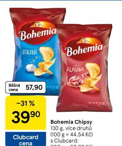 Bohemia Chipsy, 130 g, více druhů 