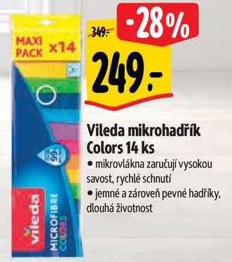 Vileda mikrohadřík Colors, 14 ks