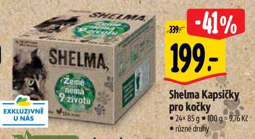 Shelma Kapsičky pro kočky, 24x 85 g 