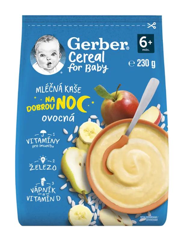 Gerber Cereal mléčná kaše ovocná Dobrou noc, 230 g