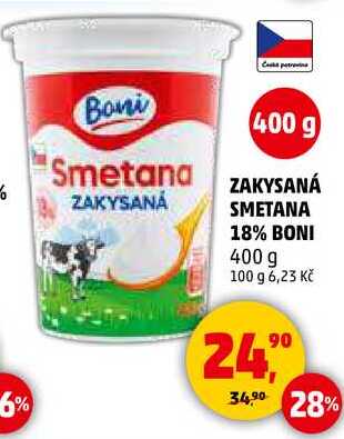 ZAKYSANÁ SMETANA 18% BONI, 400 g