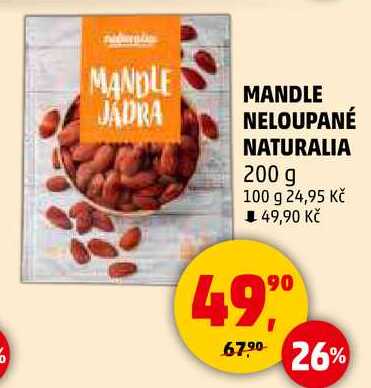 MANDLE NELOUPANÉ NATURALIA, 200 g