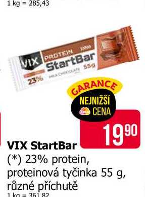 VIX StartBar 23% protein, proteinová tyčinka 55 g, různé příchutě 