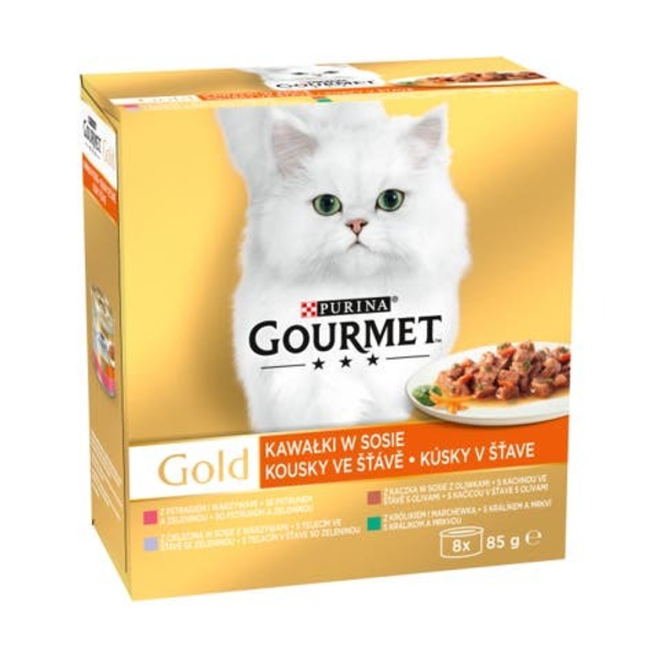 Gourmet Gold multipack kousky se zeleninou ve šťávě 8 x 85g