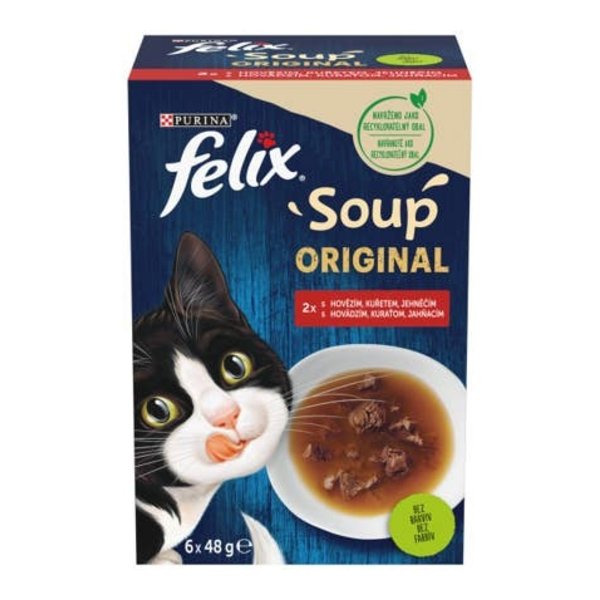 Felix Soup original výběr polévek pro kočky 6x48g