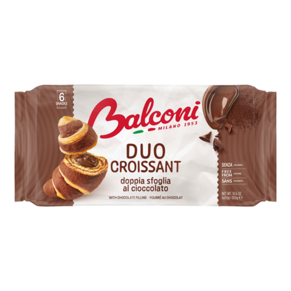 Balconi Duo croissant s čokoládovou náplní 6x50 g