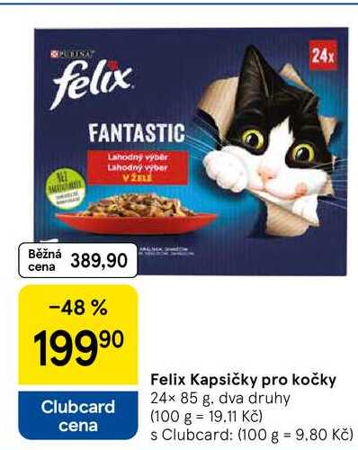 Felix Kapsičky pro kočky, 24x 85 g