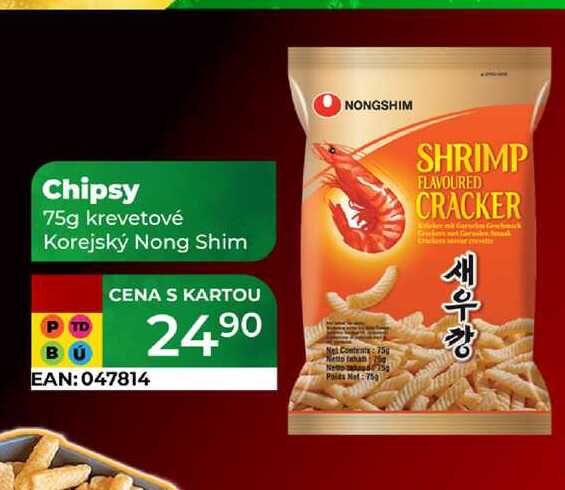 Chipsy 75g krevetové Korejský Nong Shim  