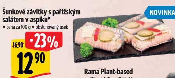 Šunkové závitky s pařížským salátem v aspiku, cena za 100 g 