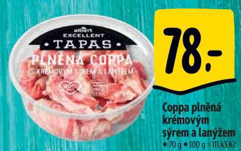 Coppa plněná krémovým sýrem a lanýžem, 70 g