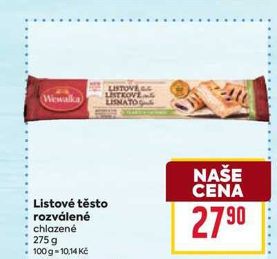 Listové těsto rozválené chlazené 275 g 