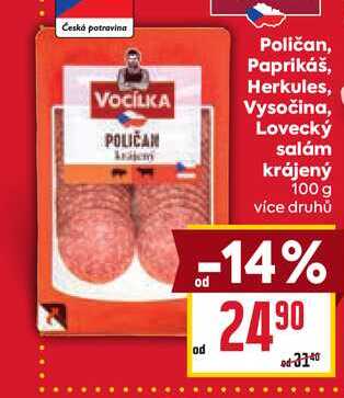 Lovecký salám krájený 100 g 