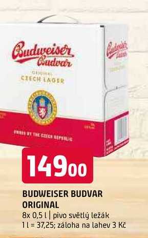 Budweiser Budvar B:Classic světlé výčepní pivo 8 x 0,5l