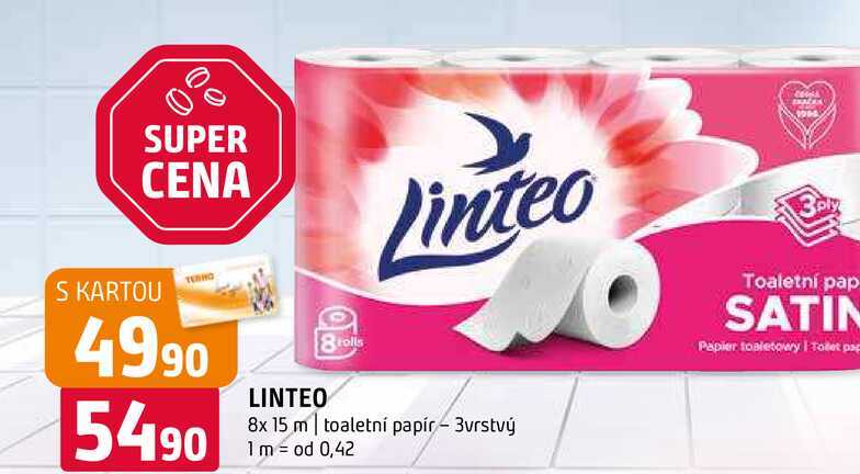 Linteo 8 rolls 8x 15 m toaletní papír 3vrstvý 