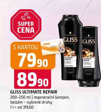 Gliss ultimate repair 200-250 ml regenerační šampon, balzám vybrané druhy