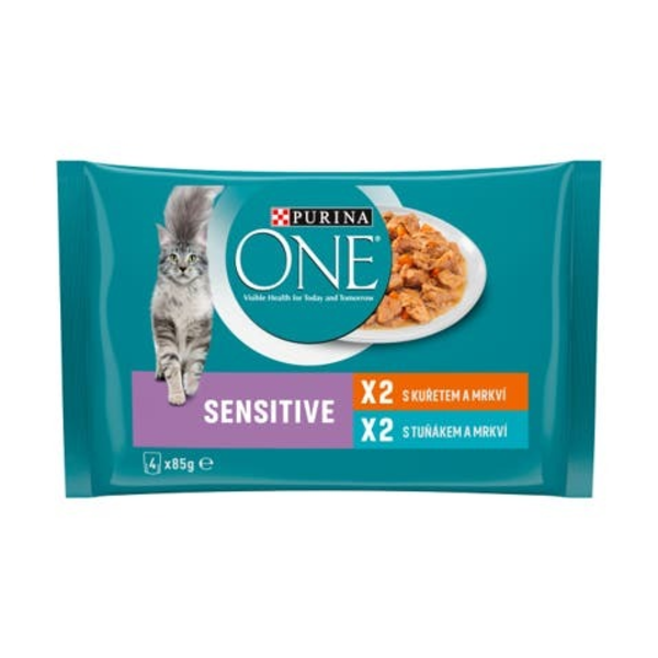 Purina ONE Sensitive kapsičky kuřecí pro kočky 4x85 g