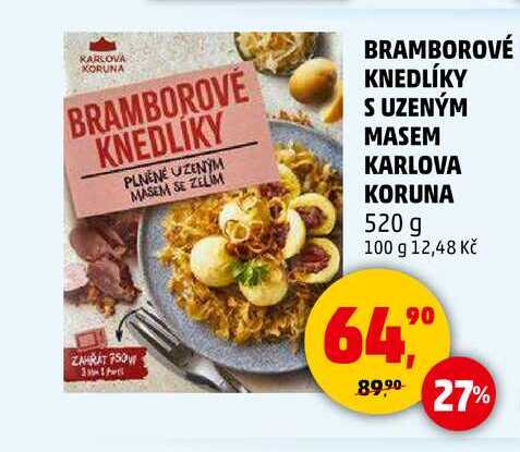 BRAMBOROVÉ KNEDLÍKY S UZENÝM MASEM KARLOVA KORUNA, 520 g