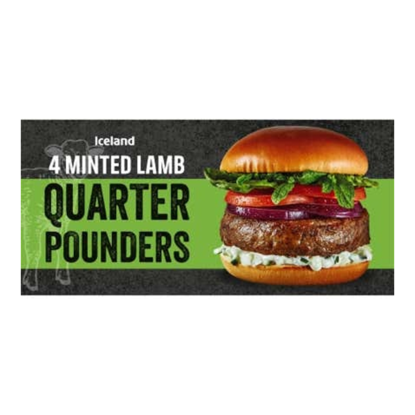 Iceland 4 ks Minted Lamb Quarter Pounder Burgers