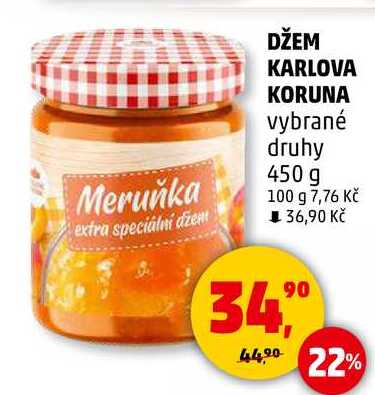 DŽEM KARLOVA KORUNA vybrané druhy, 450 g