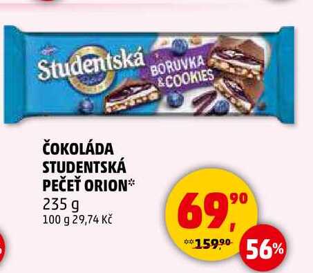 ČOKOLÁDA STUDENTSKÁ PEČEŤ ORION, 235 g