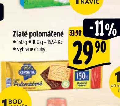 Opavia Zlaté Polomáčené sušenky 150g, vybrané druhy