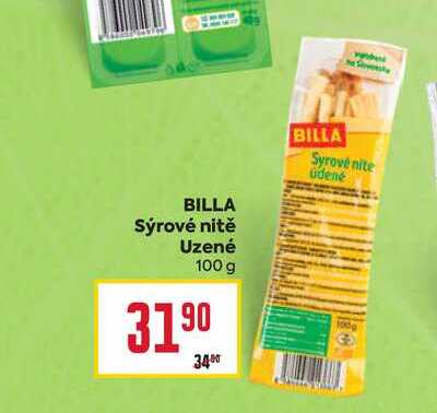 BILLA Sýrové nitě Uzené 100g