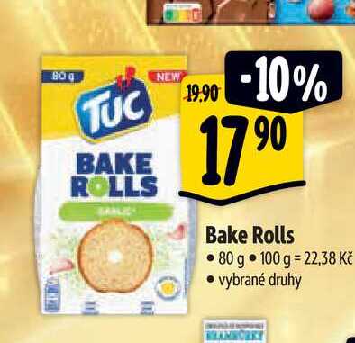 Tuc Bake Rolls, vybrané druhy 80g