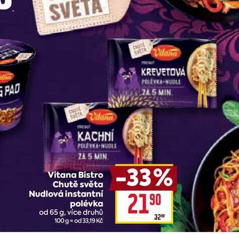 Vitana Bistro Chutě světa Nudlová instantní polévka od 65 g