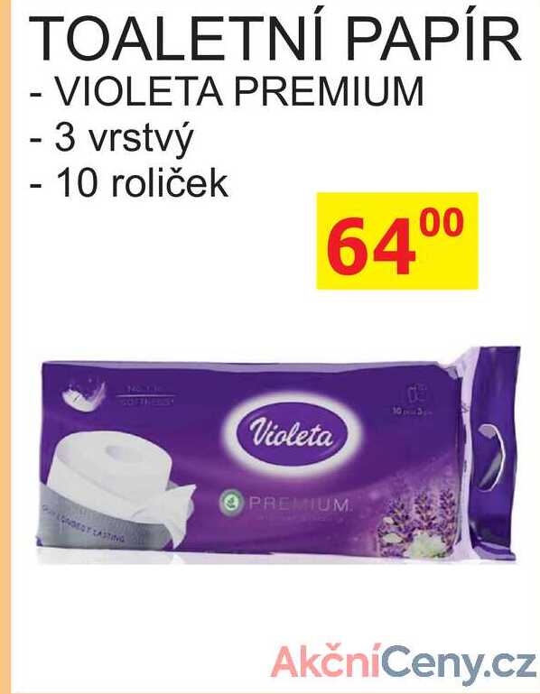 TOALETNÍ PAPÍR - VIOLETA PREMIUM - 3 vrstvý - 10 roliček 