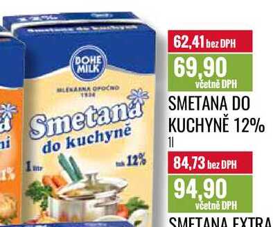 SMETANA DO KUCHYNĚ 12% 1l v akci