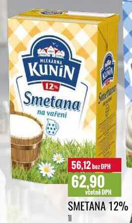 SMETANA 12% 1l v akci