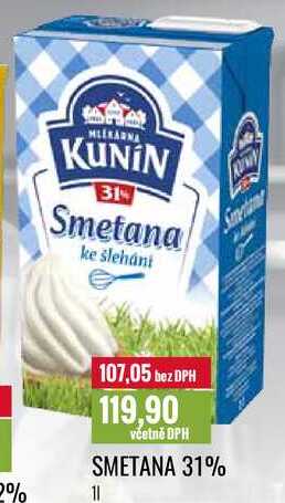 SMETANA 31% 1l v akci