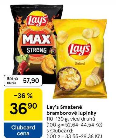 Lay's Smažené bramborové lupínky, 110-130 g, více druhů