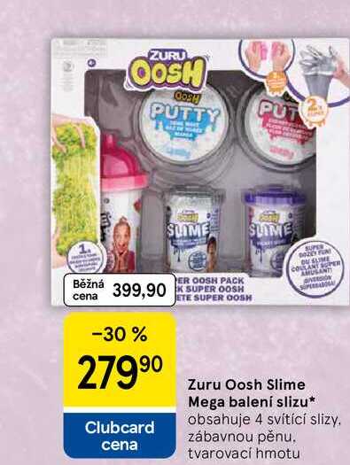 Zuru Oosh Slime Mega balení slizu, obsahuje 4 svítící slizy, zábavnou pěnu, tvarovací hmotu 