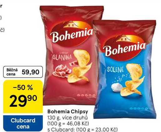 Bohemia Chipsy, 130 g, více druhů