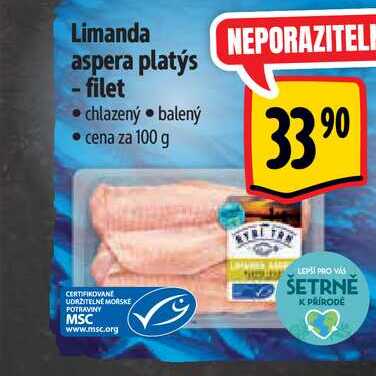 Limanda aspera platýs -filet  100 g