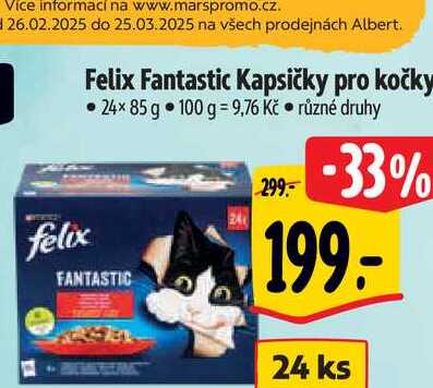  Felix Fantastic Kapsičky pro kočky 24x85 g 