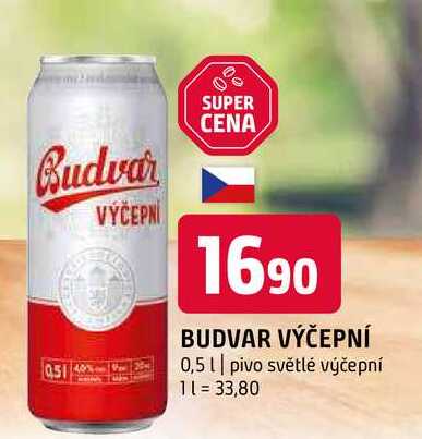 Budweiser Budvar Světlé výčepní pivo sud 0,5l