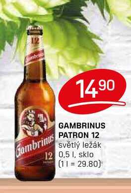 GAMBRINUS PATRON 12 světlý ležák 0,5l