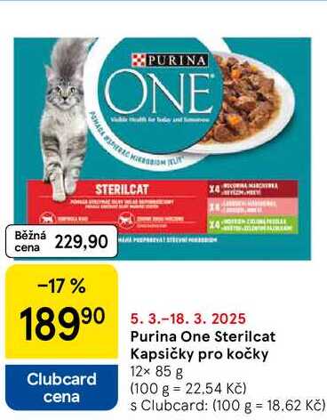 Purina One Sterilcat Kapsičky pro kočky, 12× 85 g 