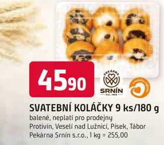 SRNIN SVATEBNÍ KOLÁČKY 9 ks/180 g 